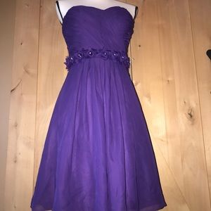 Deep Plum Strapless Formal Dress